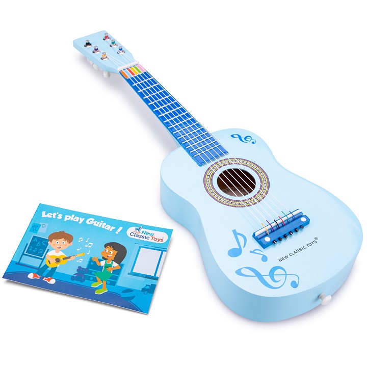 New Classic Toys - Gitaar - Blauw met Muziektekens